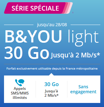 Série Spéciale : Offre B&You Light 30 Go - Capitaine Forfait